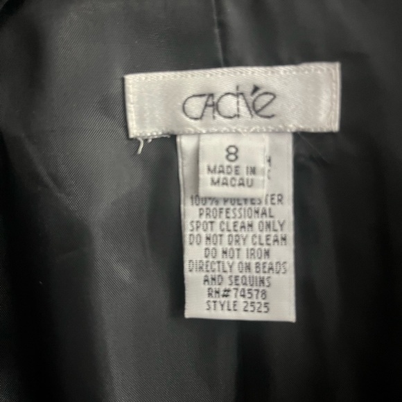 Cache Black red beaded sequin embroidered pant suit long sleeve jacket vintage - Picture 5 of 7